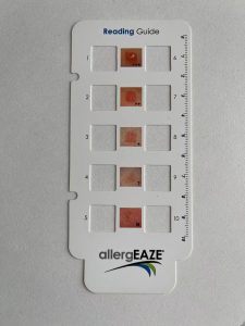 allergEAZE方系列专用判读卡, 用于试验判读依据。 allergEAZE方系列专用判读卡, 用于试验判读依据。